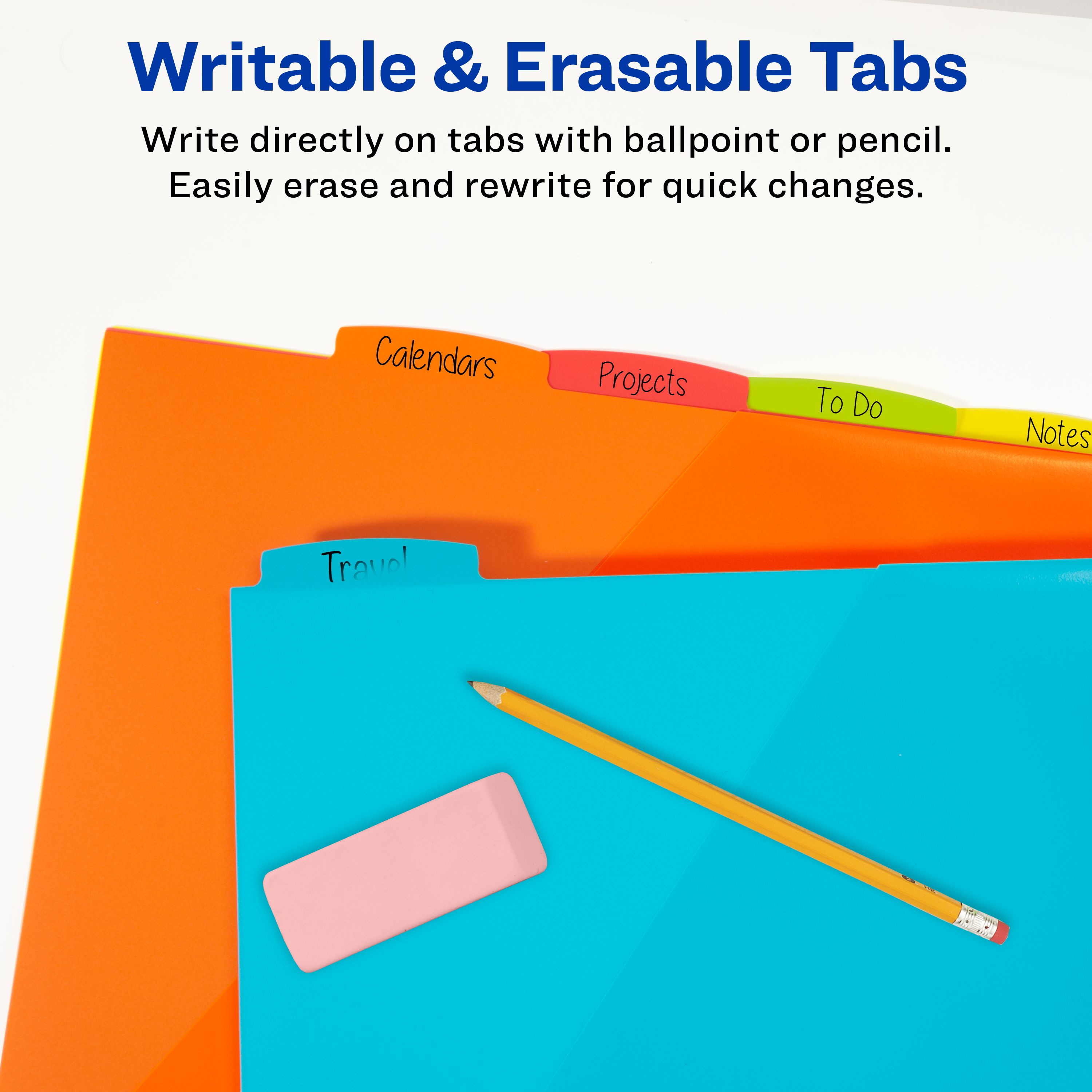 Write & Erase Dividers with Pockets, 8-Tab 16103 | Avery